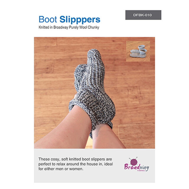 Broadway Boot Slippers - Chunky Knitting Pattern