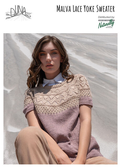 Malva Lace Yoke Sweater - Knitting Pattern - Amano Yarns