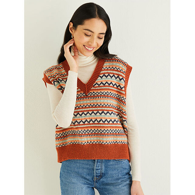 Fairisle Vest Pattern - DK/8Ply Knitting Pattern No 10307- Sirdar Yarns