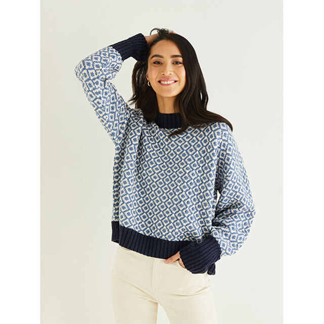 All-Over Fairisle Sweater  - DK Knitting Pattern No 10311- Sirdar Yarns