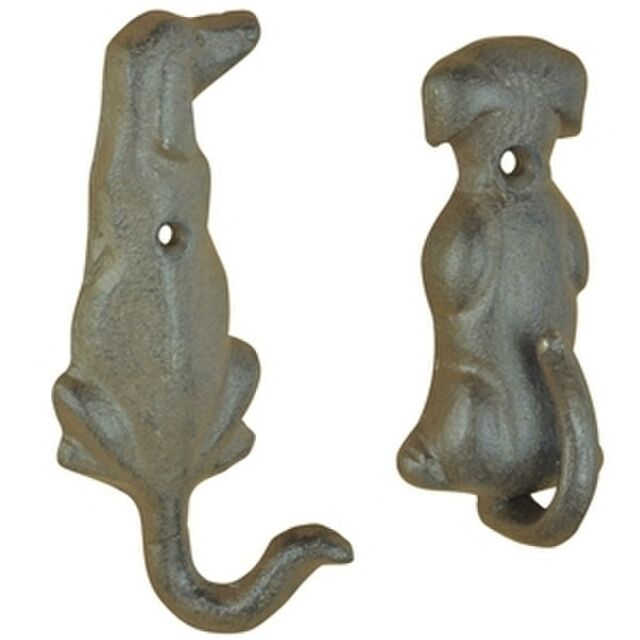 Cast Iron Dog Silhouette Tail Hook