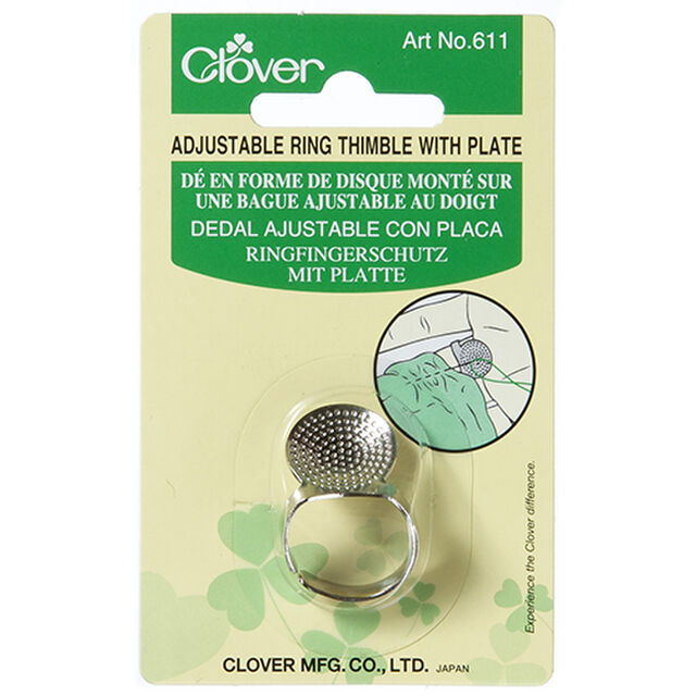 Thimble - Adjustable Ring with Plate - Clover