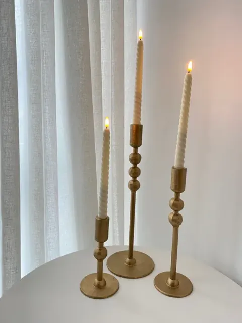Silhouette Matt Gold Candle Stands