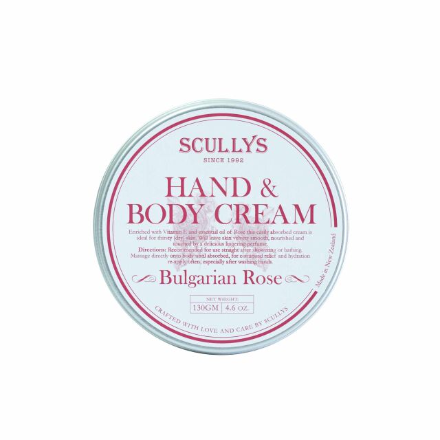 Scullys Hand and Body Cream - Bulgarian Rose 130g tin
