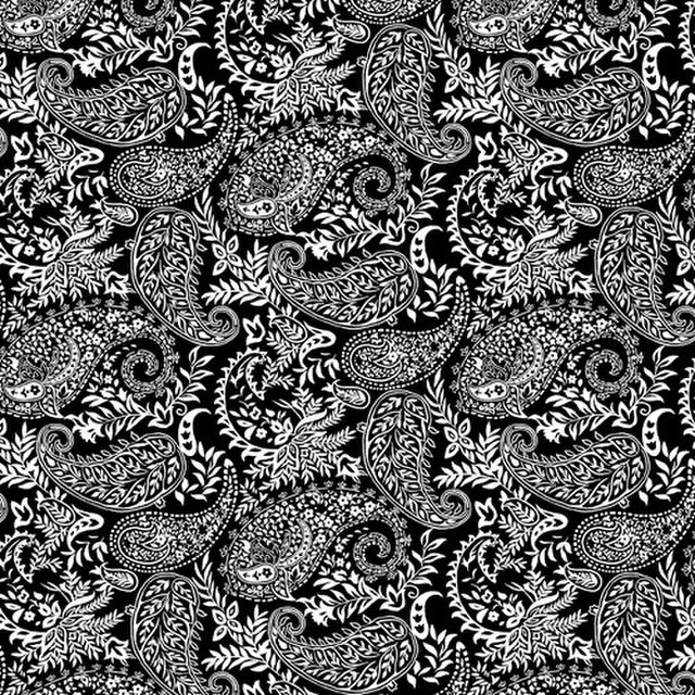 Paisley Black and White - Blank Quilting Tie extra wide