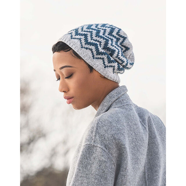 Springfield Chevron Hat- Blue Sky Fibers - Knitting Pattern 047
