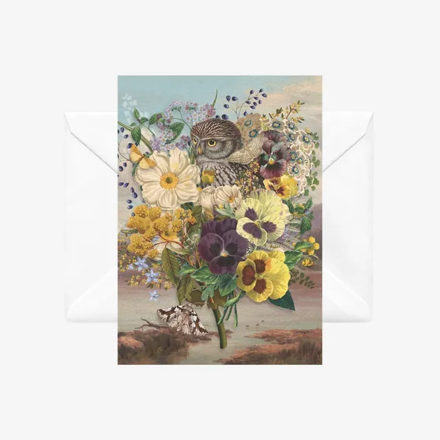 Vintage Ruru - Greeting Card - by Tanya Wolfkamp
