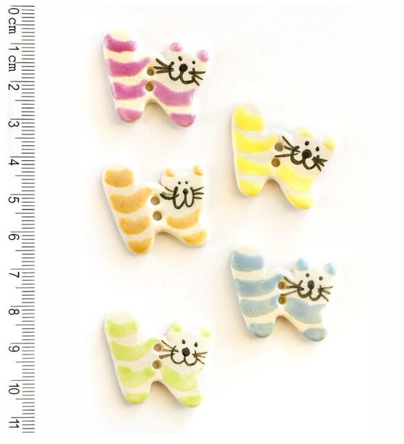 Stripy Cats - Incomparable Buttons - L30