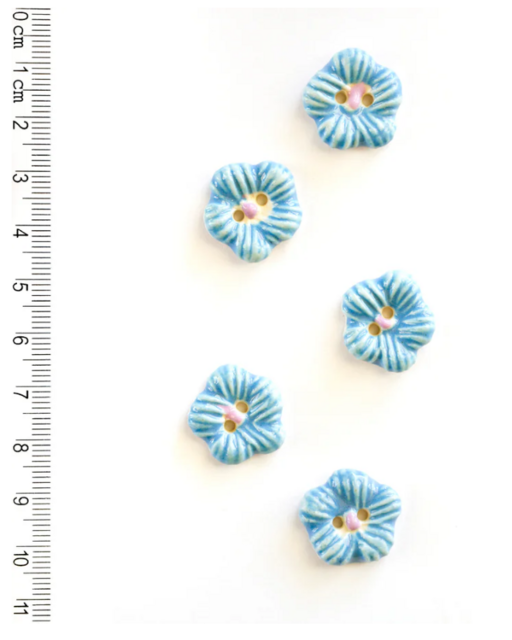 Blue Flowers - Incomparable Buttons - L86