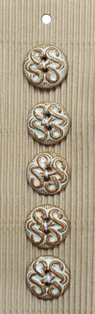 Brown and White Scroll pattern Buttons - Incomparable Buttons- L361