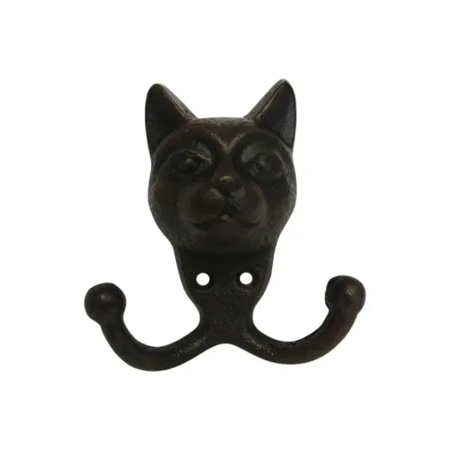 Cat - Double Hook - Decorative Cast Iron Hook