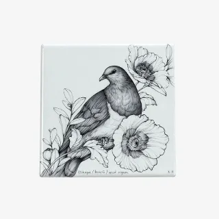 Ceramic Coaster - Kukupu / Kereru / Native Wood Pigeon - Katy Hayward Art